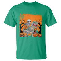 Funny Halloween Skeleton Riding Dinosaur T Shirt - Wonder Print Shop