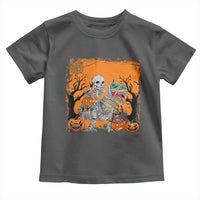 Funny Halloween Skeleton Riding Dinosaur Toddler T Shirt