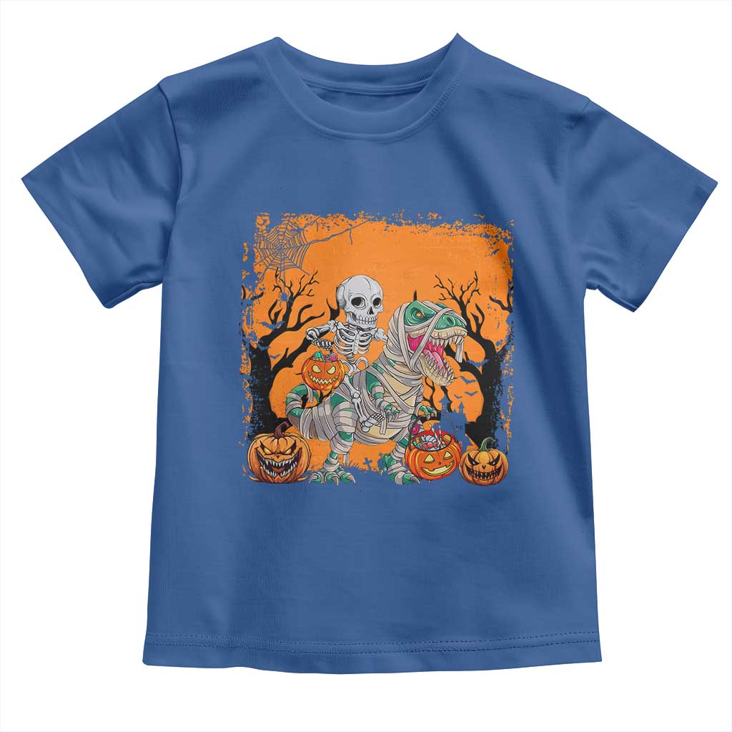 Funny Halloween Skeleton Riding Dinosaur Toddler T Shirt