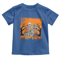 Funny Halloween Skeleton Riding Dinosaur Toddler T Shirt