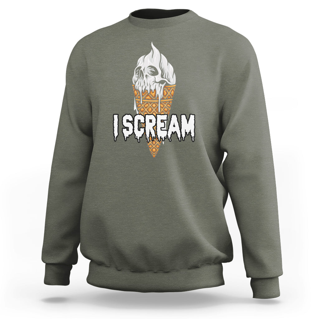 Halloween Sweatshirt I Scream Ice Cream Ghost - Wonder Print Shop