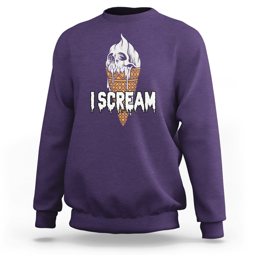 Halloween Sweatshirt I Scream Ice Cream Ghost - Wonder Print Shop