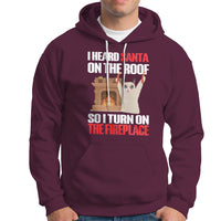 Cat Hates Santa Turned On The Fireplace Funny Christmas Hoodie - Wonder Print Shop