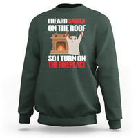 Cat Hates Santa Turned On The Fireplace Funny Christmas Sweatshirt - Wonder Print Shop
