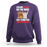 Cat Hates Santa Turned On The Fireplace Funny Christmas Sweatshirt - Wonder Print Shop