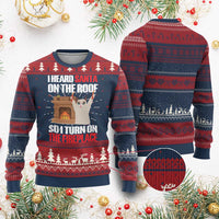 Funny Xmas Cat Ugly Christmas Sweater Cat Turned On The Fireplace - Wonder Print Shop
