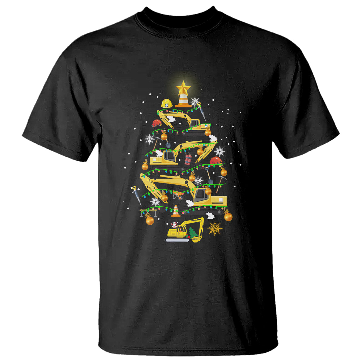 Santa Reindeer Riding Monster Truck Christmas Tree T Shirt - Wonder Print Shop
