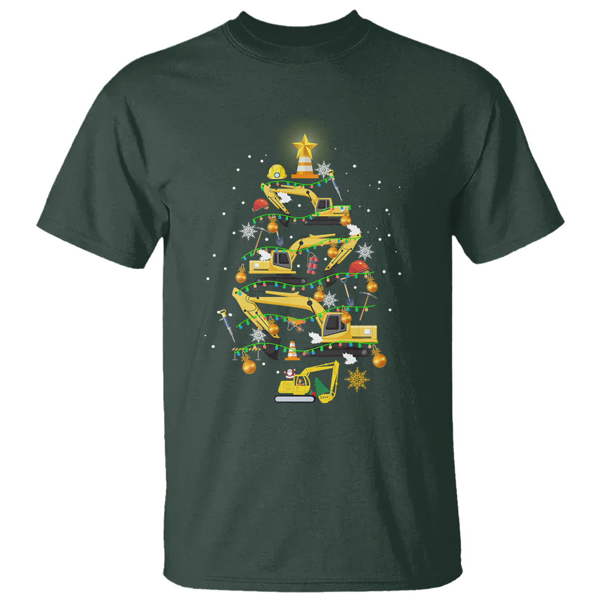 Santa Reindeer Riding Monster Truck Christmas Tree T Shirt - Wonder Print Shop