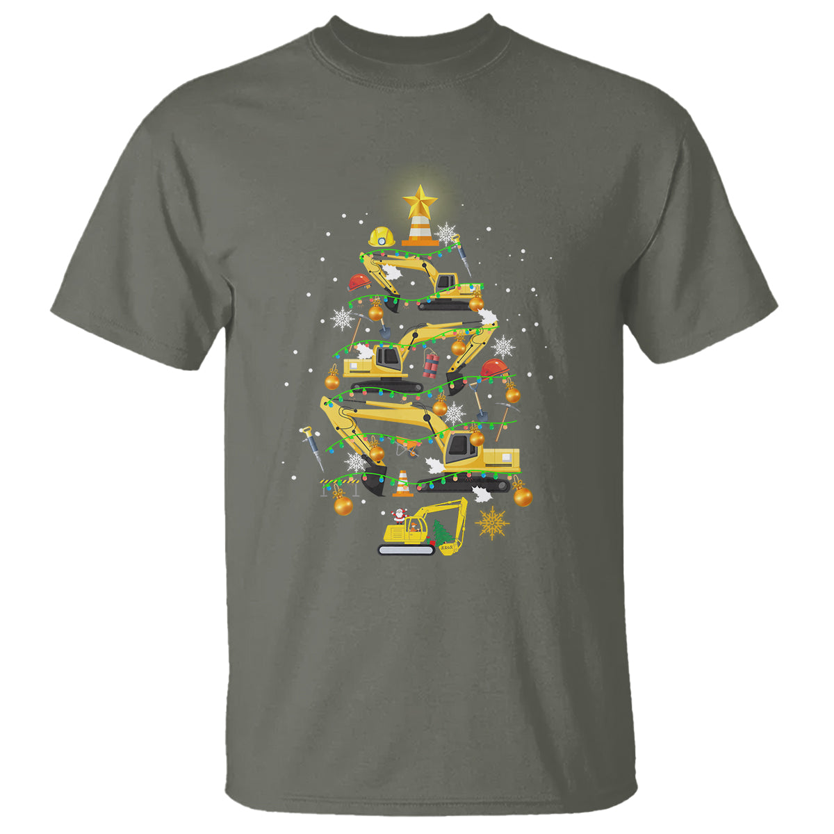 Santa Reindeer Riding Monster Truck Christmas Tree T Shirt - Wonder Print Shop