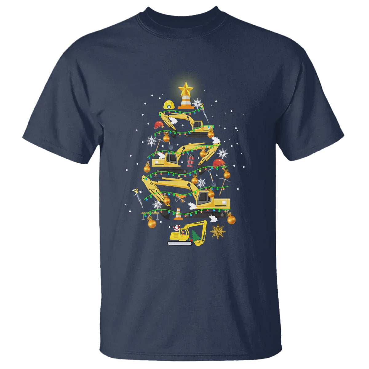 Santa Reindeer Riding Monster Truck Christmas Tree T Shirt - Wonder Print Shop