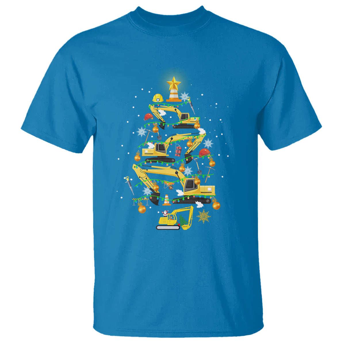 Santa Reindeer Riding Monster Truck Christmas Tree T Shirt - Wonder Print Shop