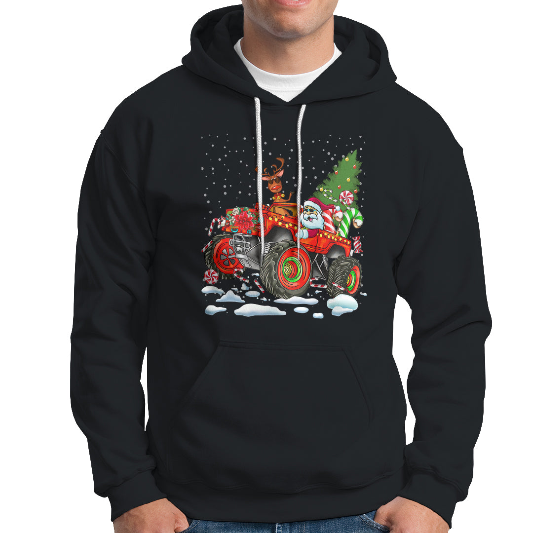 Construction Excavator Christmas Tree Light Hoodie - Wonder Print Shop