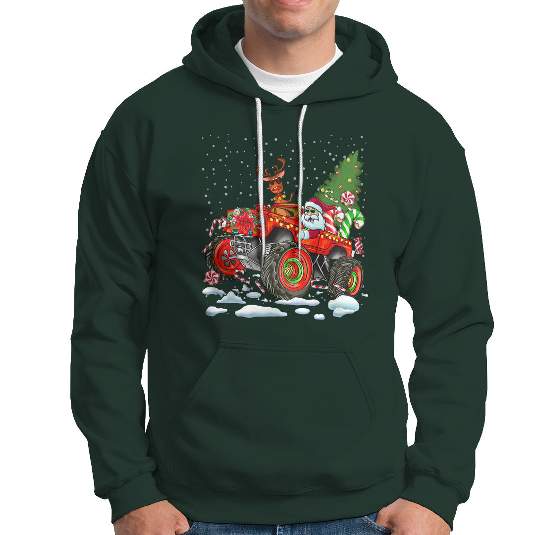 Construction Excavator Christmas Tree Light Hoodie - Wonder Print Shop