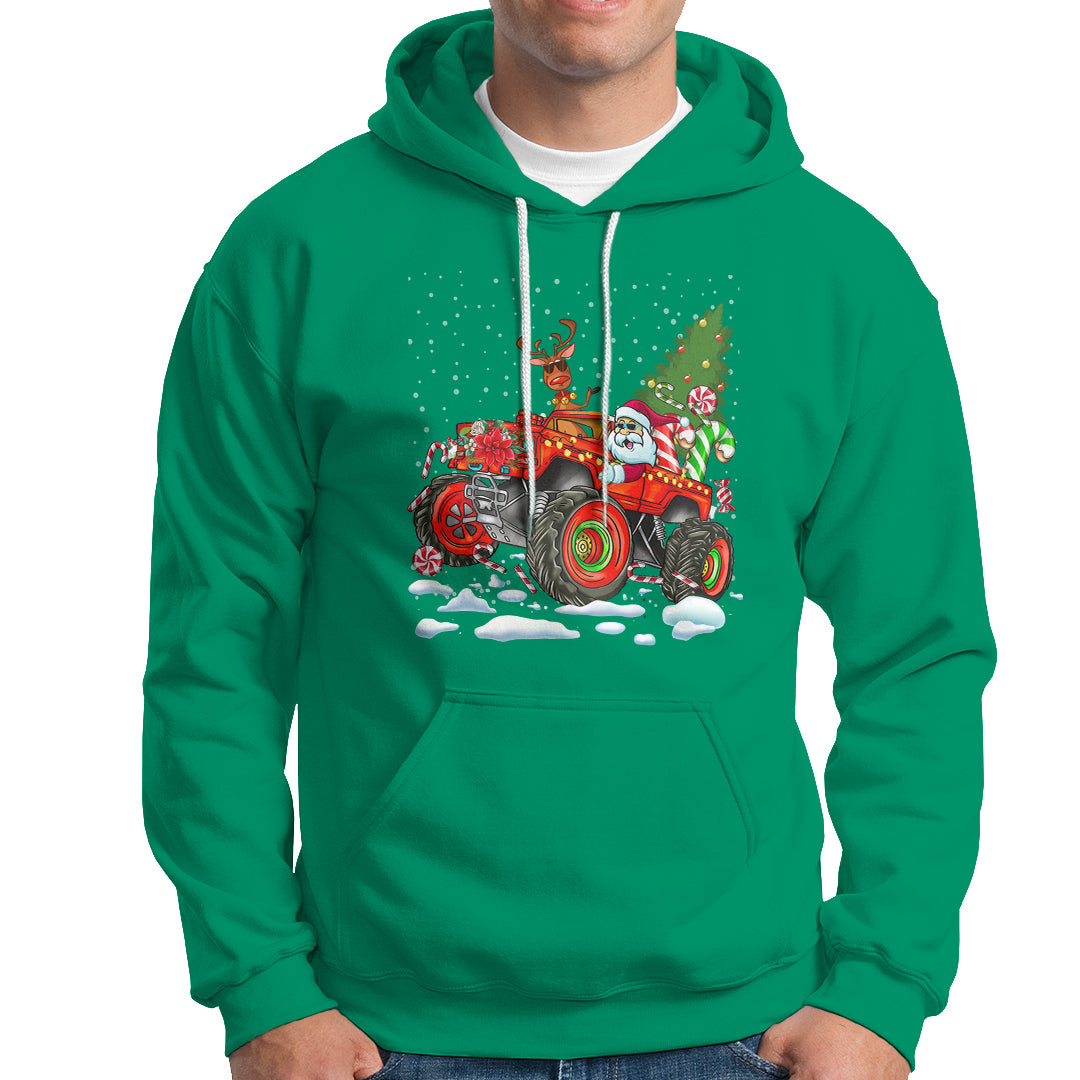 Construction Excavator Christmas Tree Light Hoodie - Wonder Print Shop
