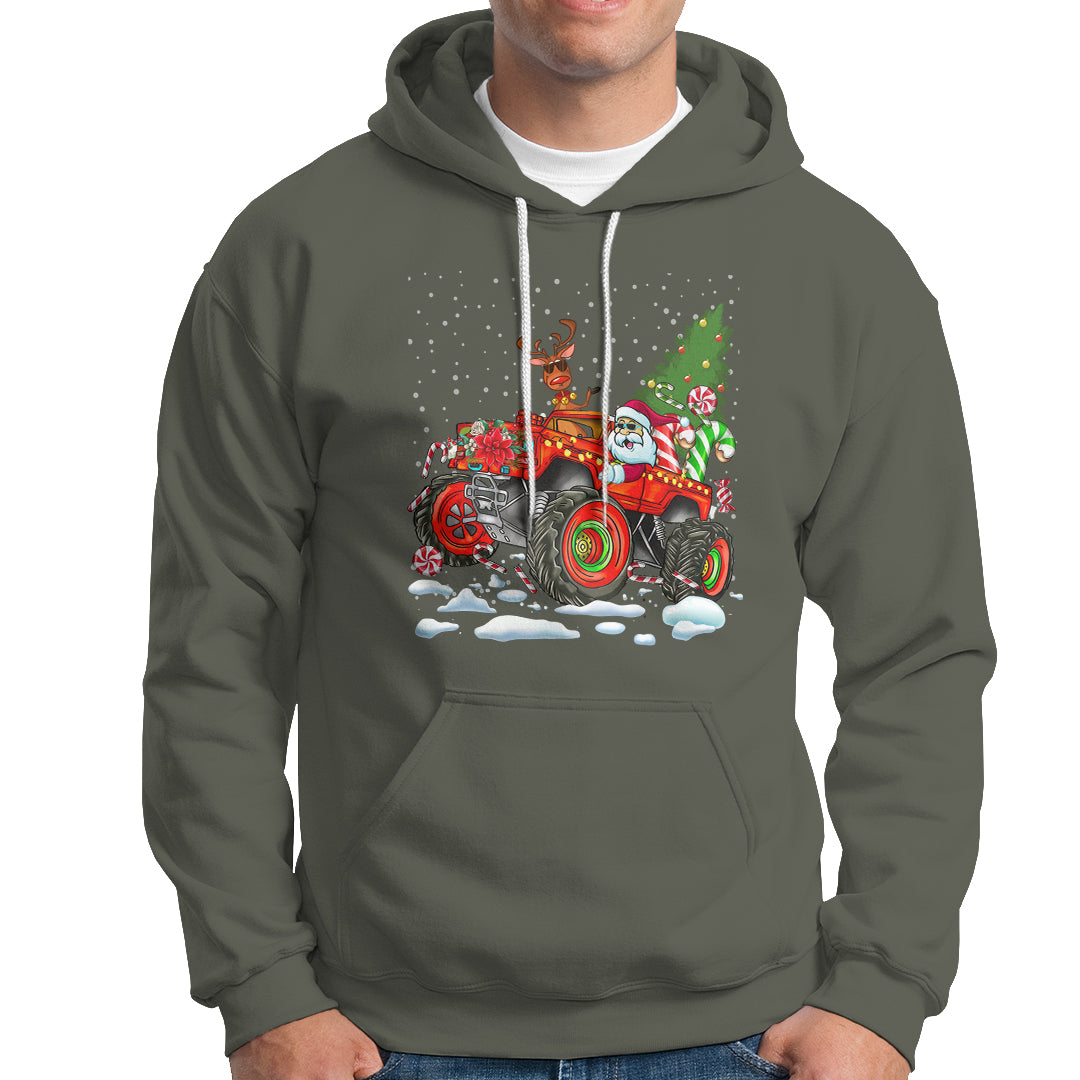 Construction Excavator Christmas Tree Light Hoodie - Wonder Print Shop