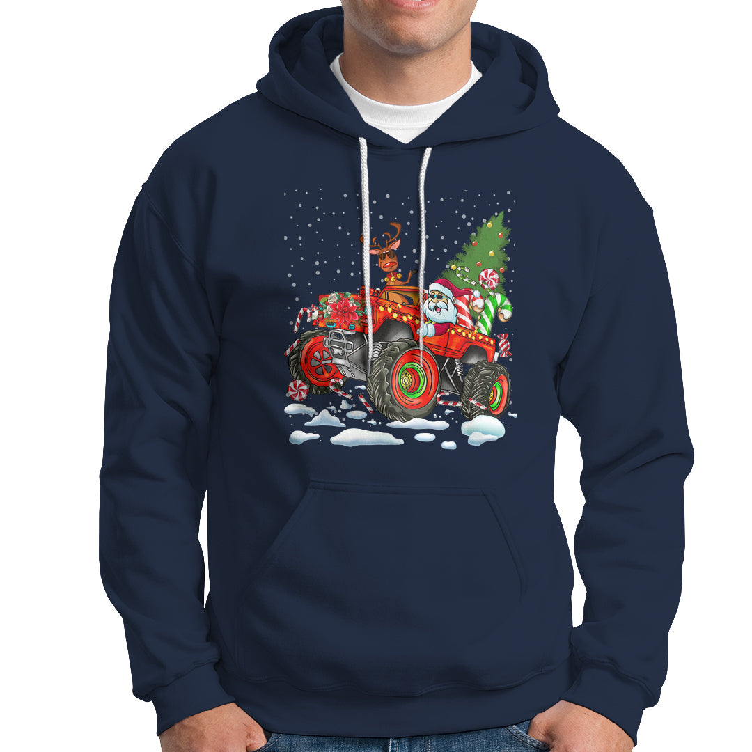 Construction Excavator Christmas Tree Light Hoodie - Wonder Print Shop