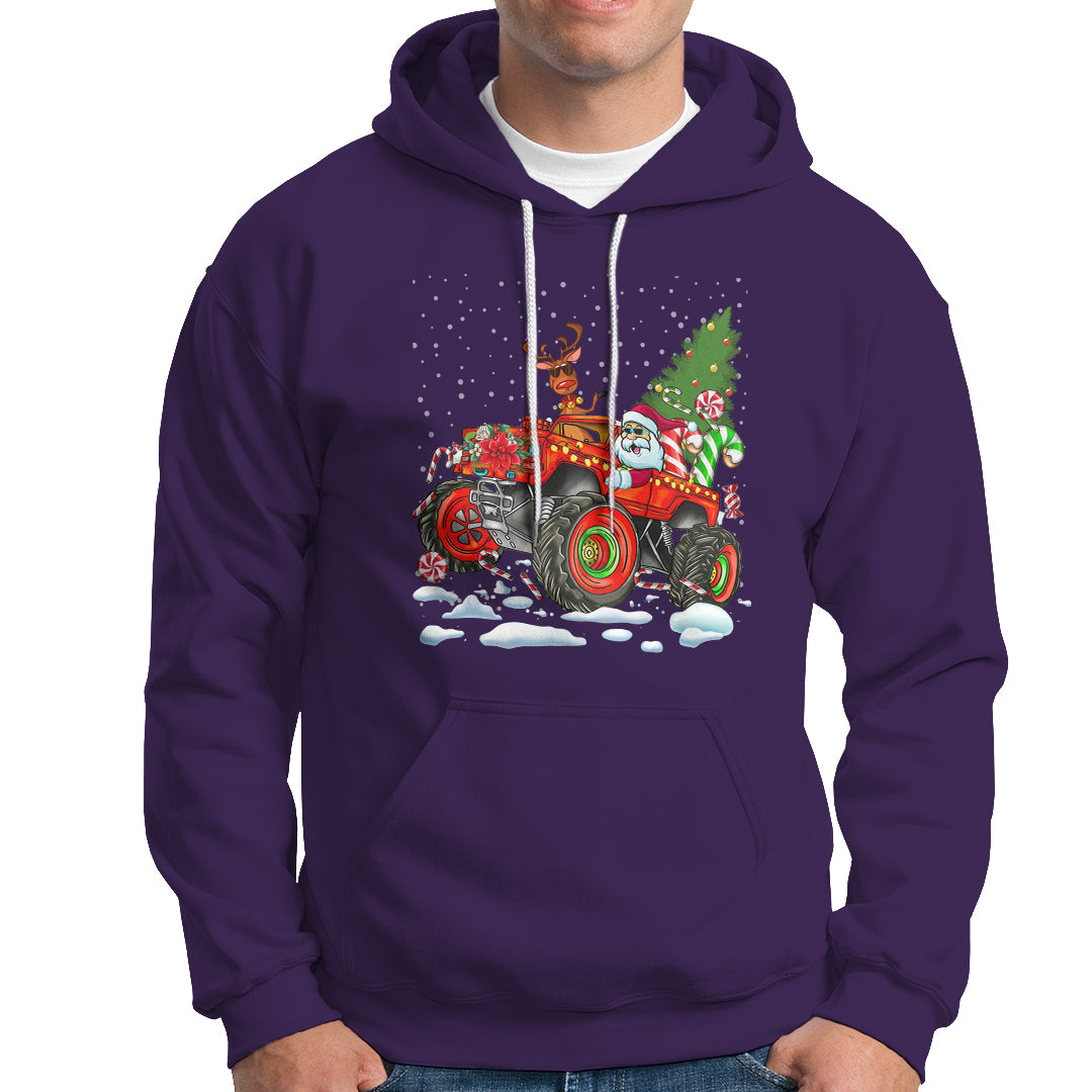 Construction Excavator Christmas Tree Light Hoodie - Wonder Print Shop