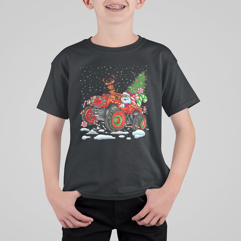 Construction Excavator Christmas Tree Light T Shirt For Kid - Wonder Print Shop