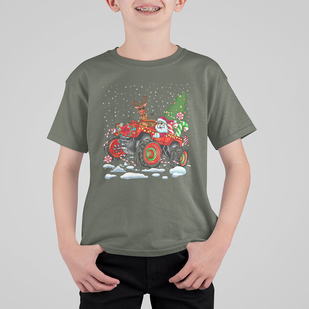 Construction Excavator Christmas Tree Light T Shirt For Kid - Wonder Print Shop