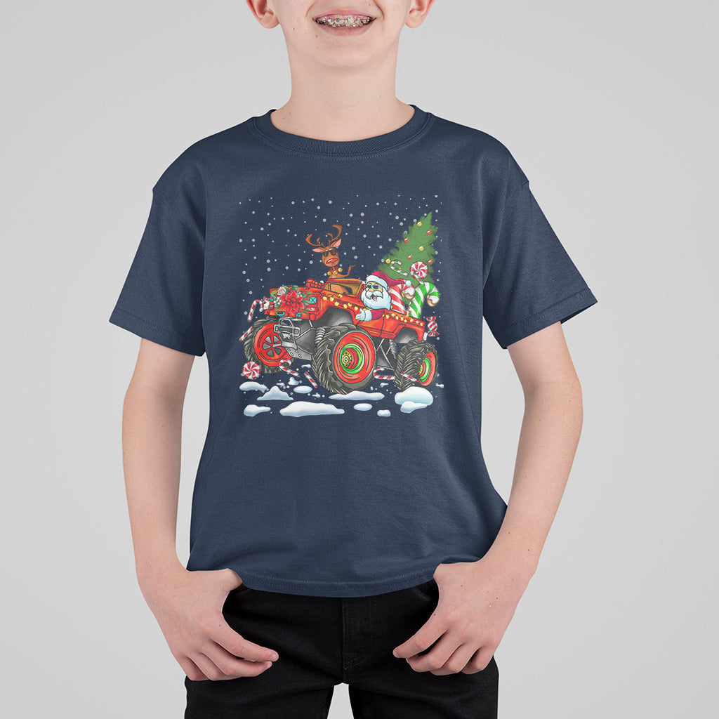 Construction Excavator Christmas Tree Light T Shirt For Kid - Wonder Print Shop