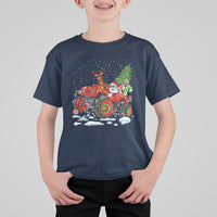 Construction Excavator Christmas Tree Light T Shirt For Kid - Wonder Print Shop