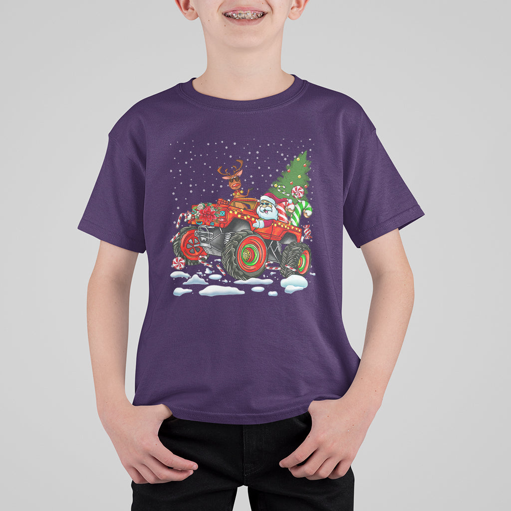 Construction Excavator Christmas Tree Light T Shirt For Kid - Wonder Print Shop