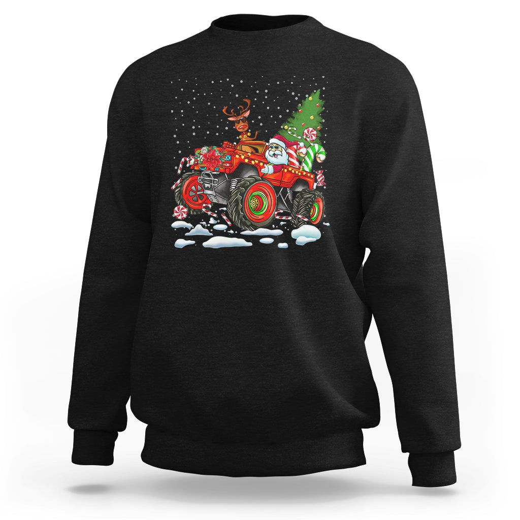 Construction Excavator Christmas Tree Light Sweatshirt - Wonder Print Shop