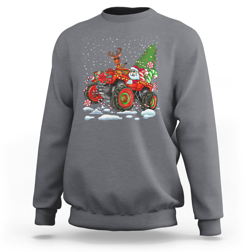 Construction Excavator Christmas Tree Light Sweatshirt - Wonder Print Shop