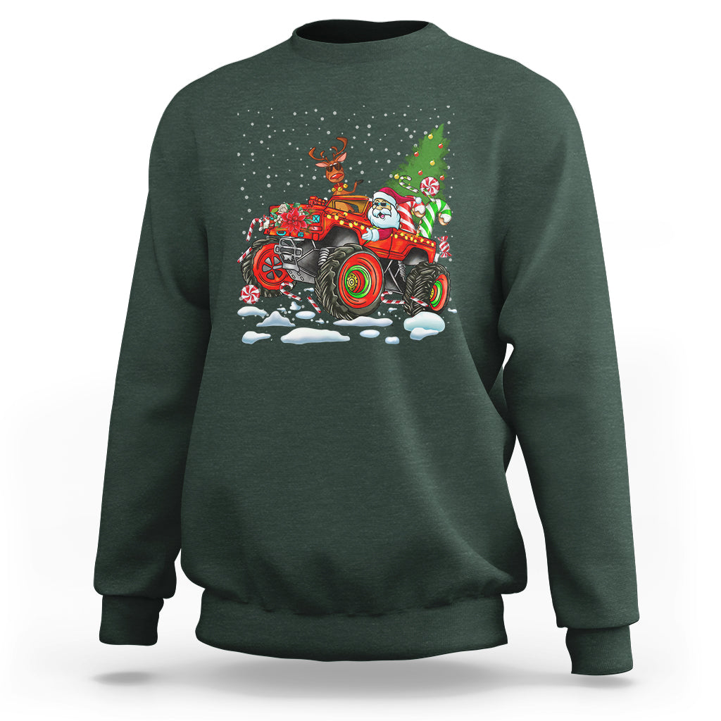 Construction Excavator Christmas Tree Light Sweatshirt - Wonder Print Shop