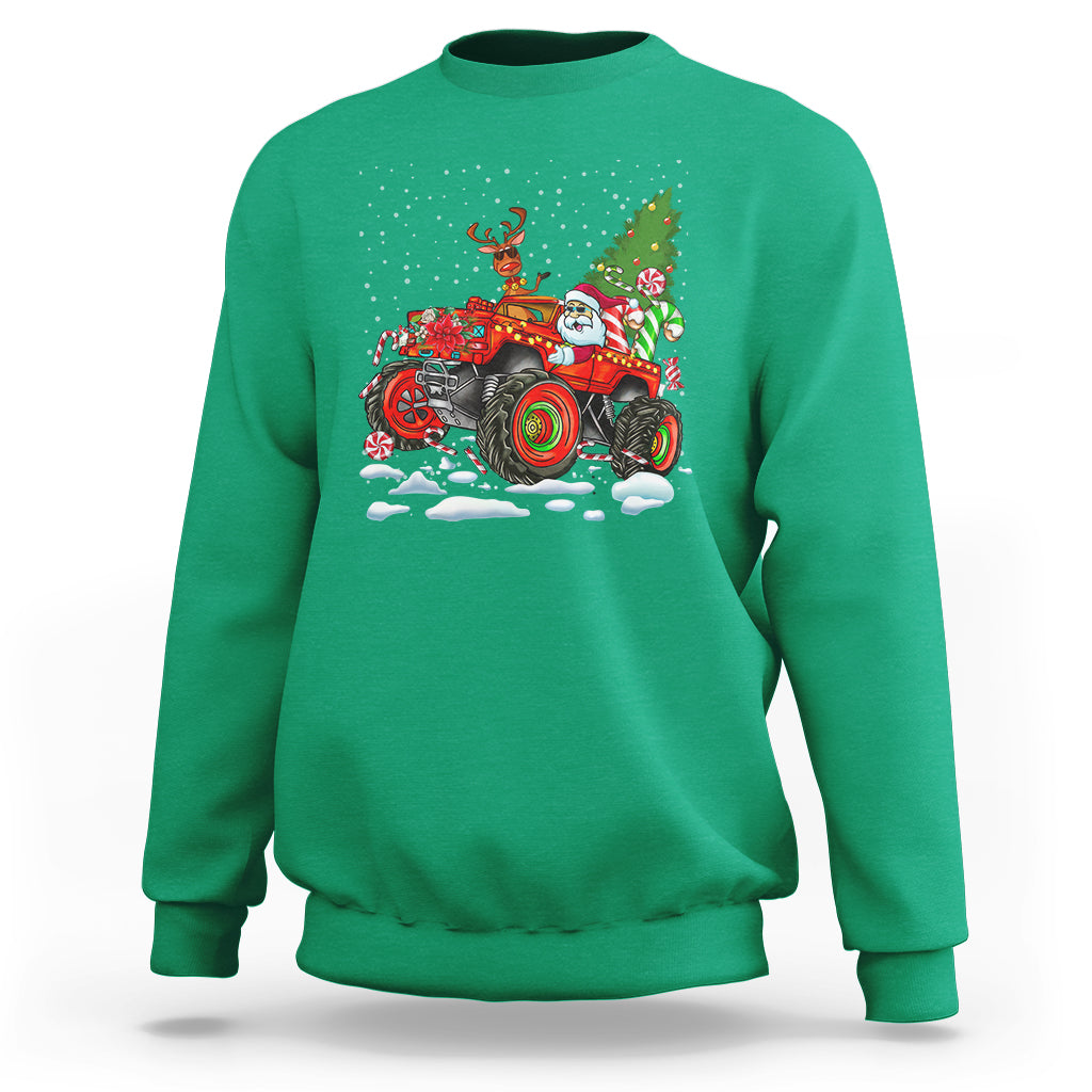 Construction Excavator Christmas Tree Light Sweatshirt - Wonder Print Shop