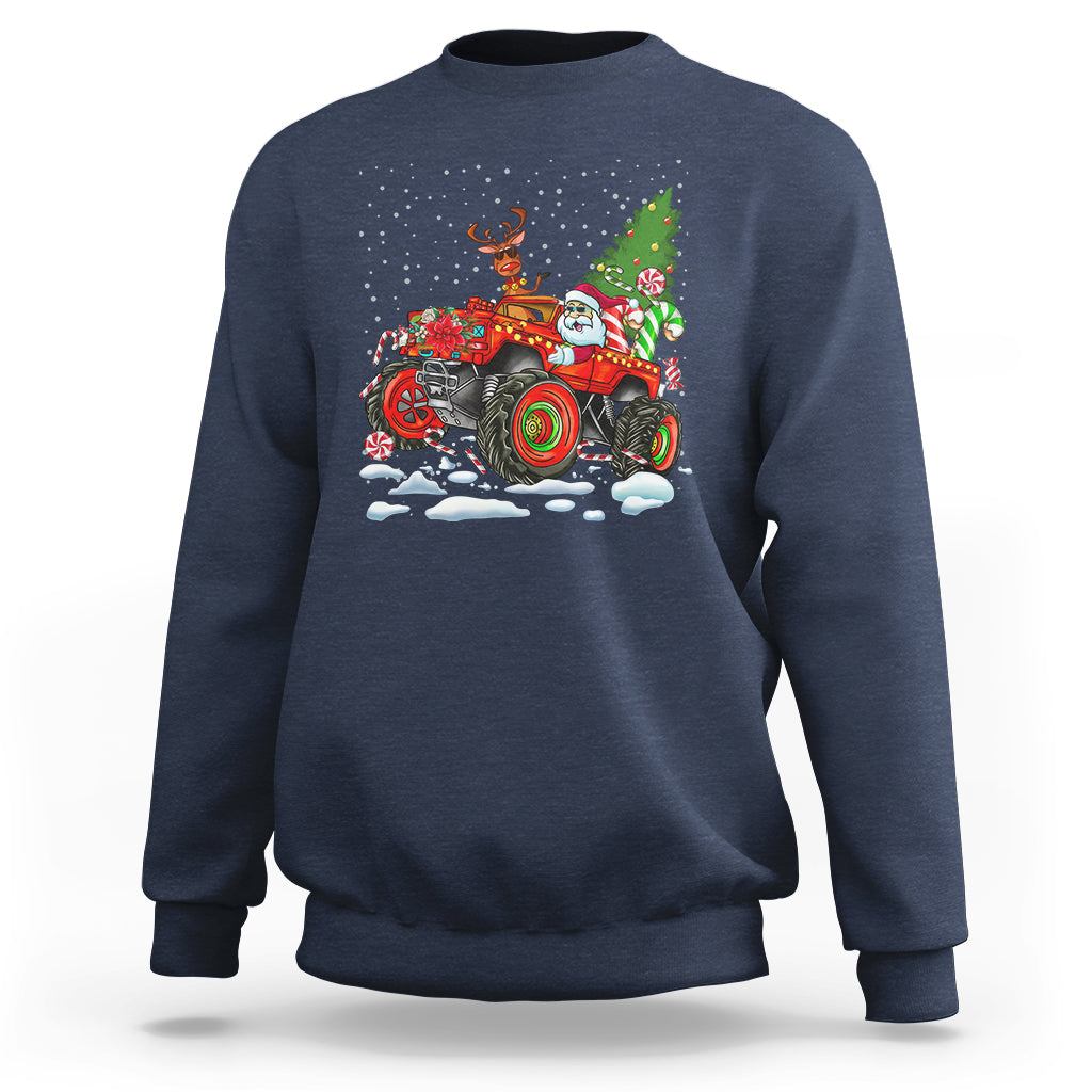 Construction Excavator Christmas Tree Light Sweatshirt - Wonder Print Shop