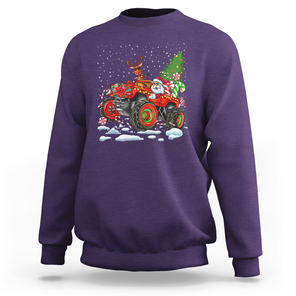 Construction Excavator Christmas Tree Light Sweatshirt - Wonder Print Shop