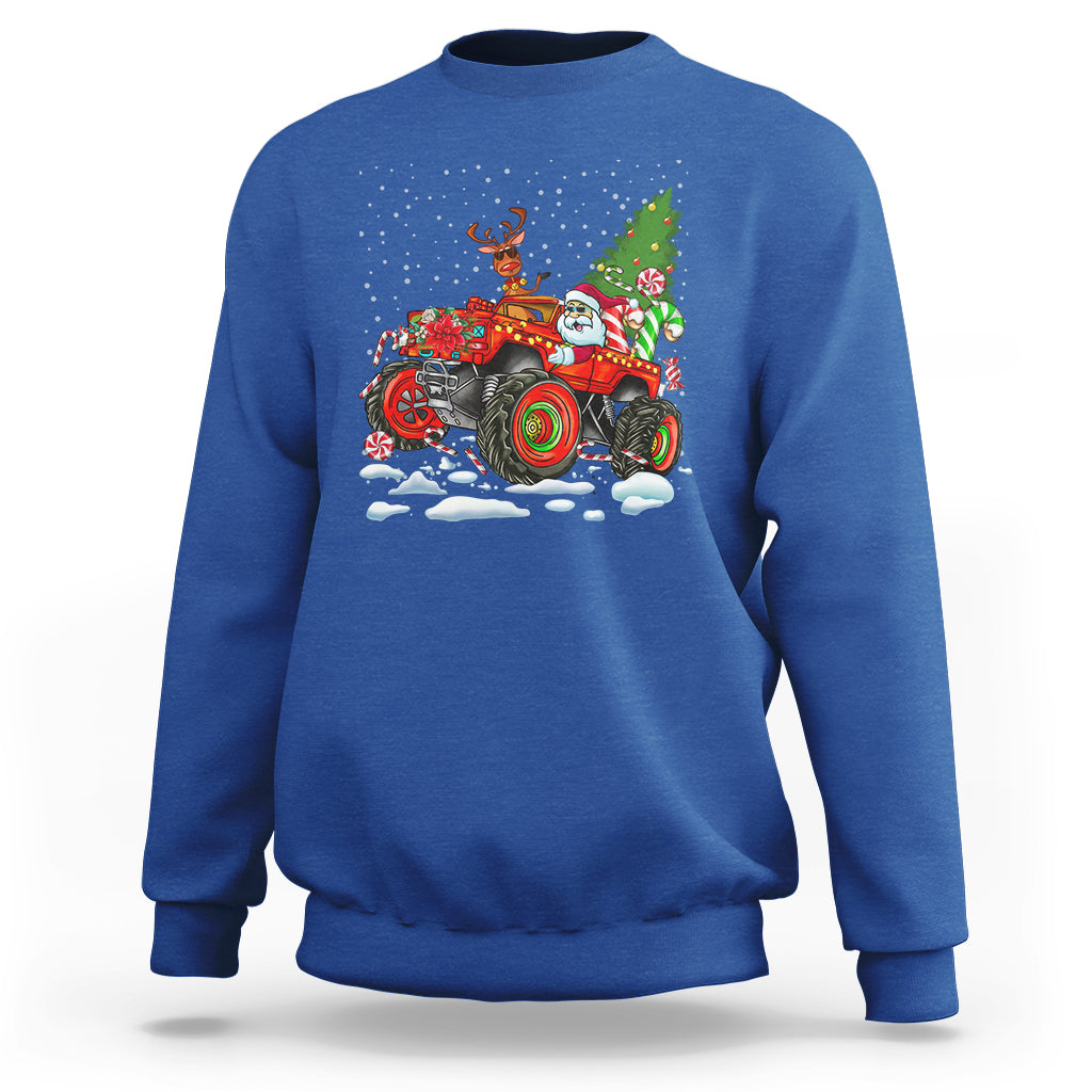 Construction Excavator Christmas Tree Light Sweatshirt - Wonder Print Shop