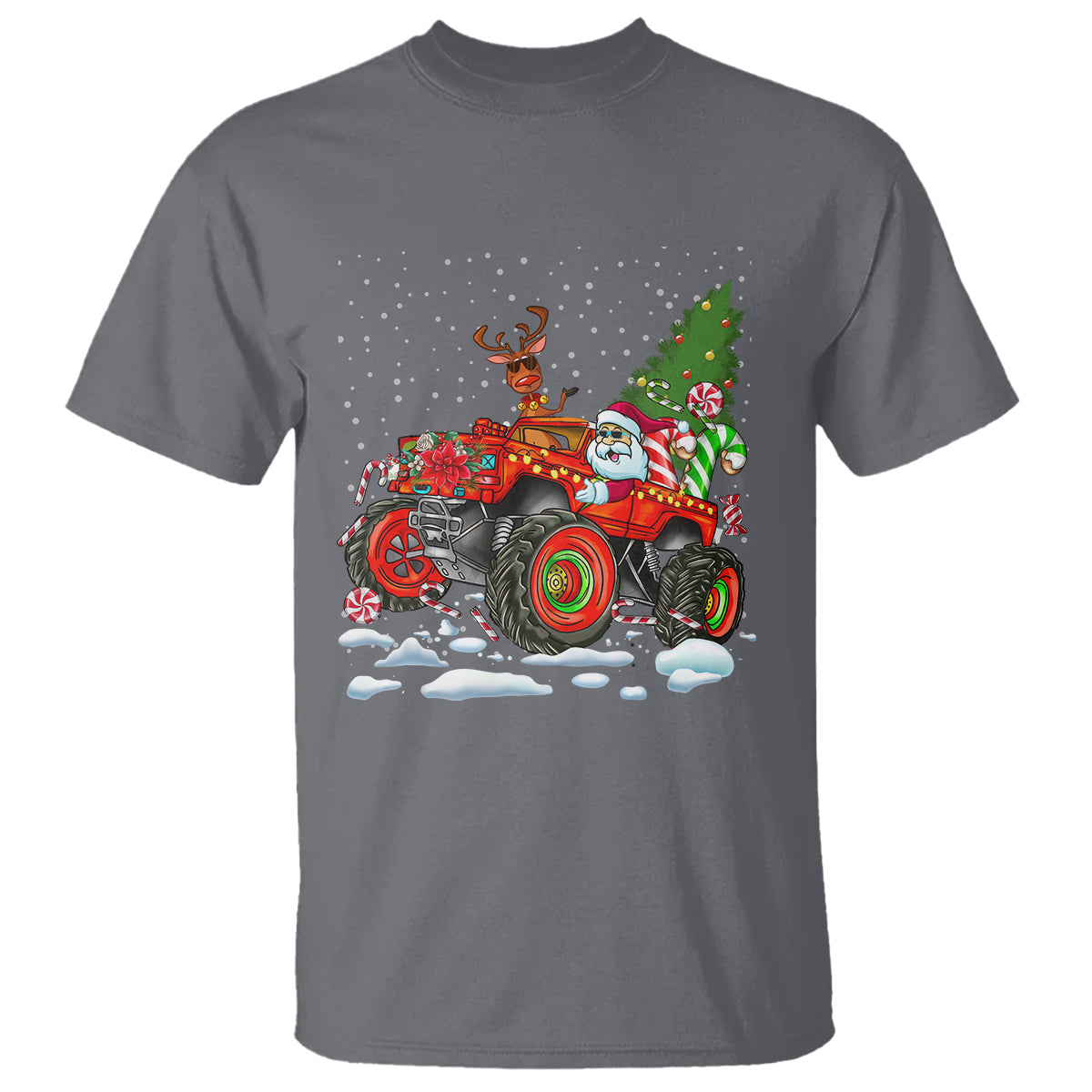 Construction Excavator Christmas Tree Light T Shirt - Wonder Print Shop