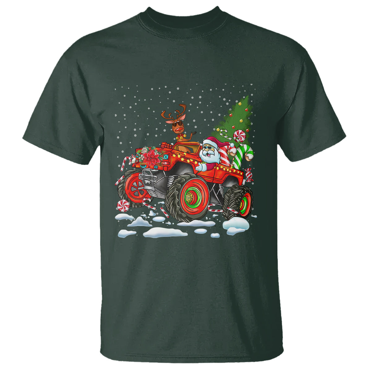 Construction Excavator Christmas Tree Light T Shirt - Wonder Print Shop