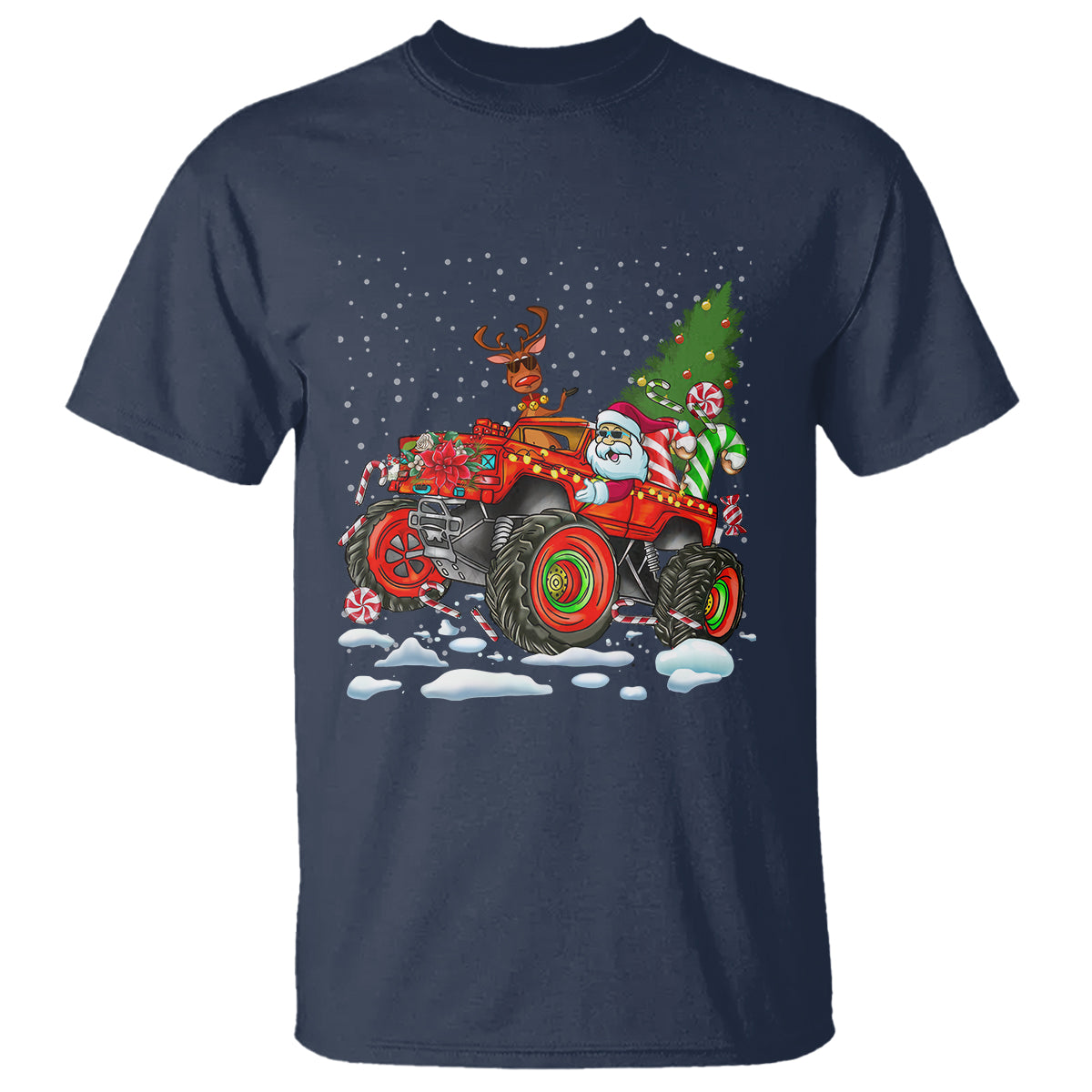 Construction Excavator Christmas Tree Light T Shirt - Wonder Print Shop