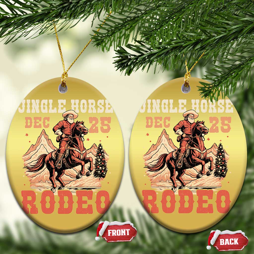 Xmas Cowboy Christmas Ornament Vintage Jingle Horse Rodeo Funny Howdy Western - Wonder Print Shop