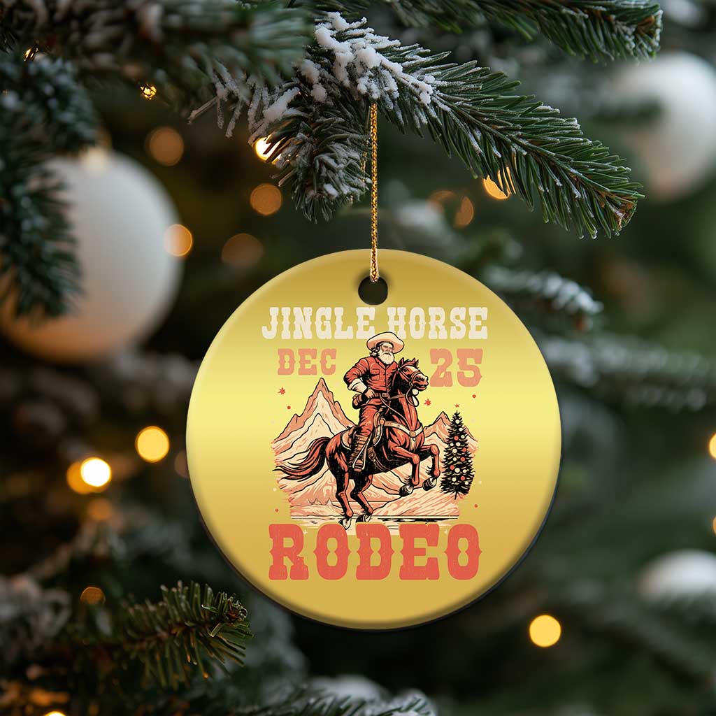 Xmas Cowboy Christmas Ornament Vintage Jingle Horse Rodeo Funny Howdy Western - Wonder Print Shop