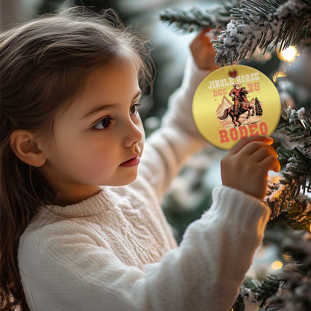 Xmas Cowboy Christmas Ornament Vintage Jingle Horse Rodeo Funny Howdy Western - Wonder Print Shop