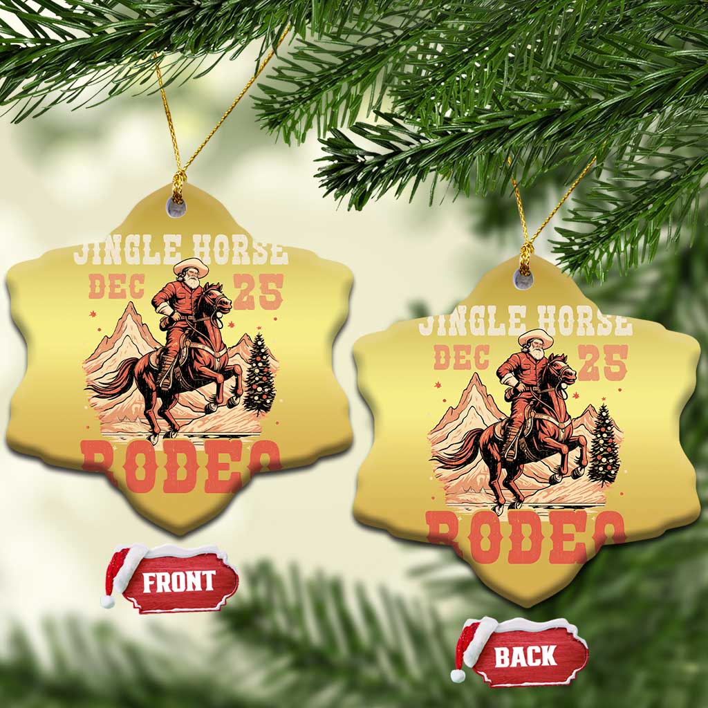 Xmas Cowboy Christmas Ornament Vintage Jingle Horse Rodeo Funny Howdy Western - Wonder Print Shop
