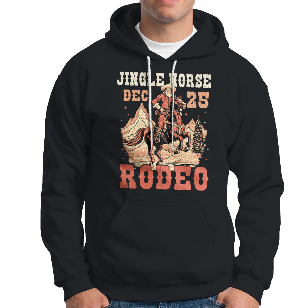Vintage Jingle Horse Rodeo Funny Howdy Western Christmas Hoodie - Wonder Print Shop