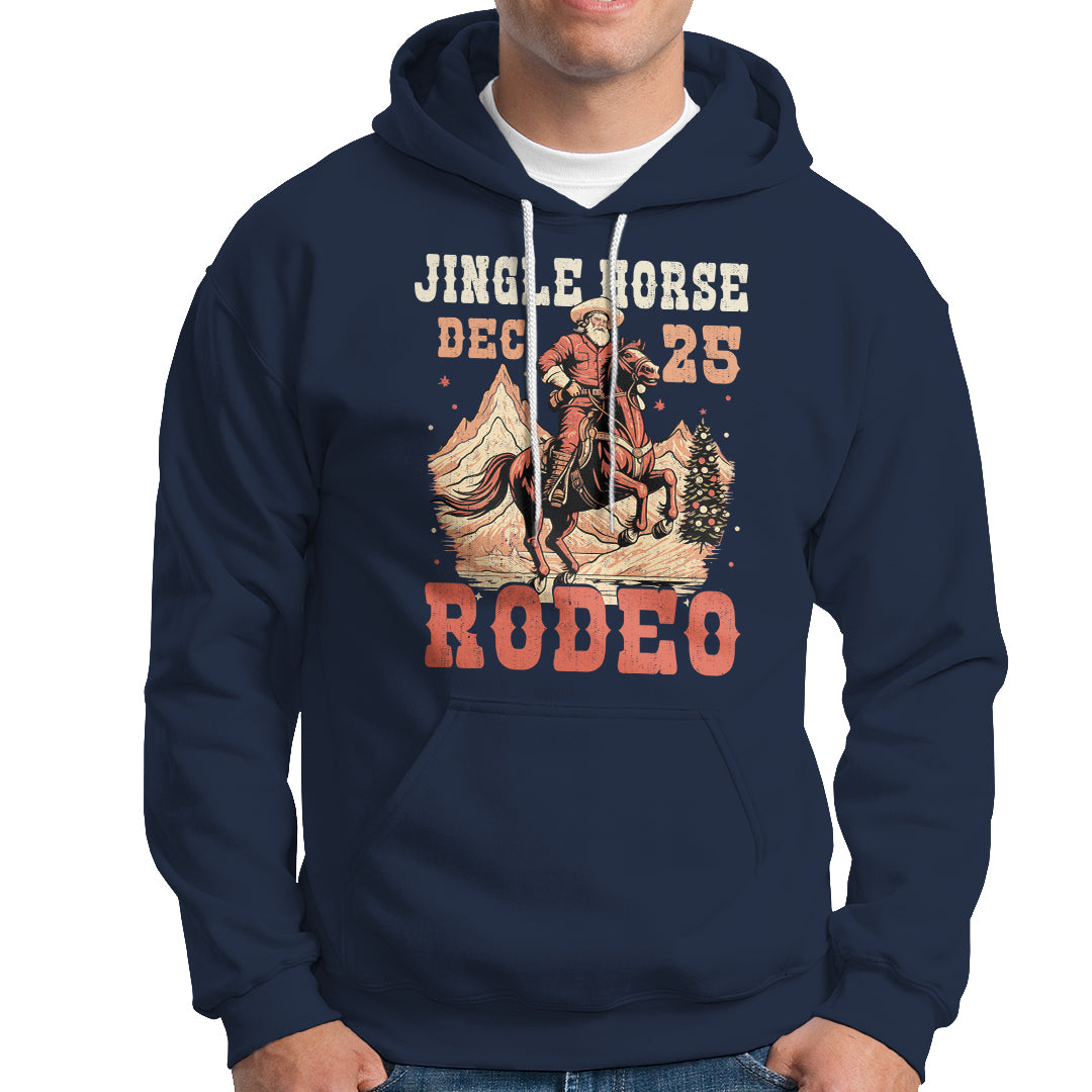 Vintage Jingle Horse Rodeo Funny Howdy Western Christmas Hoodie - Wonder Print Shop