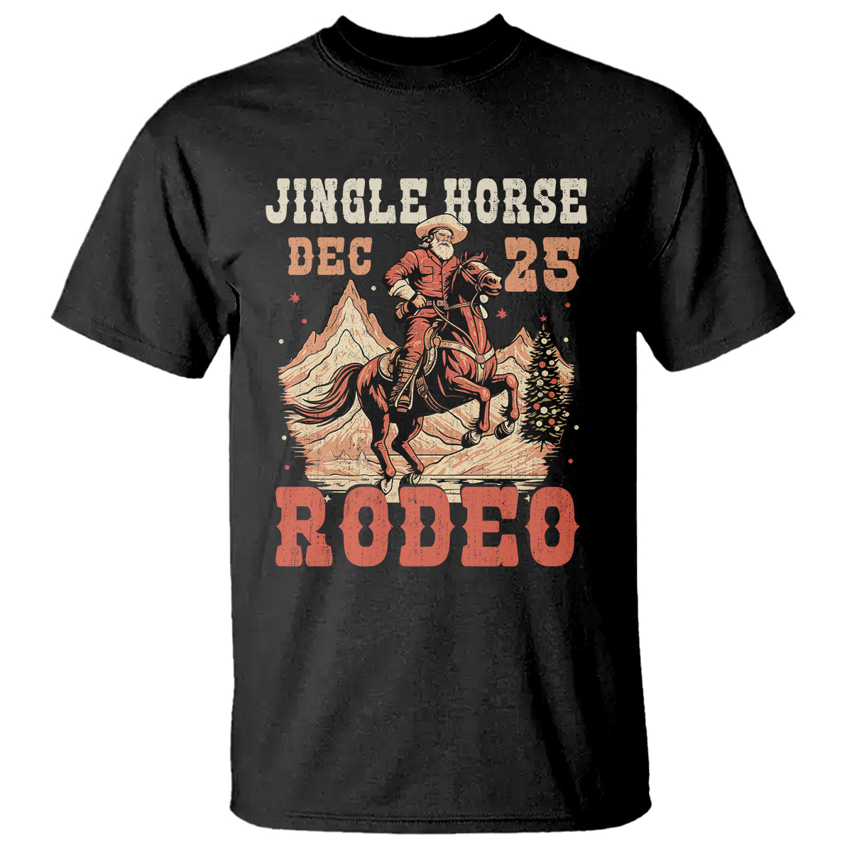 Vintage Jingle Horse Rodeo Funny Howdy Western Christmas T Shirt - Wonder Print Shop