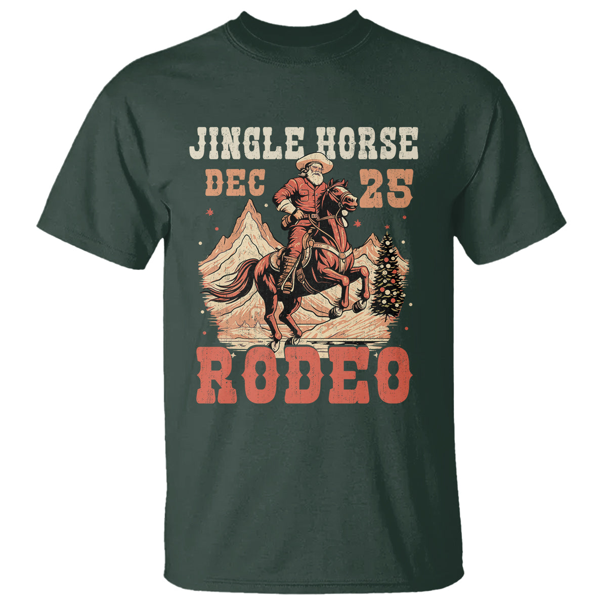 Vintage Jingle Horse Rodeo Funny Howdy Western Christmas T Shirt - Wonder Print Shop