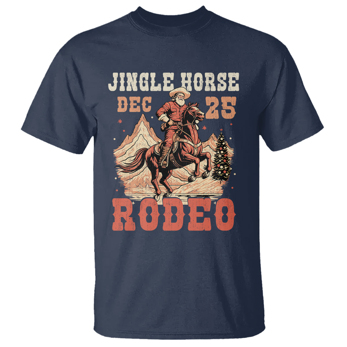 Vintage Jingle Horse Rodeo Funny Howdy Western Christmas T Shirt - Wonder Print Shop