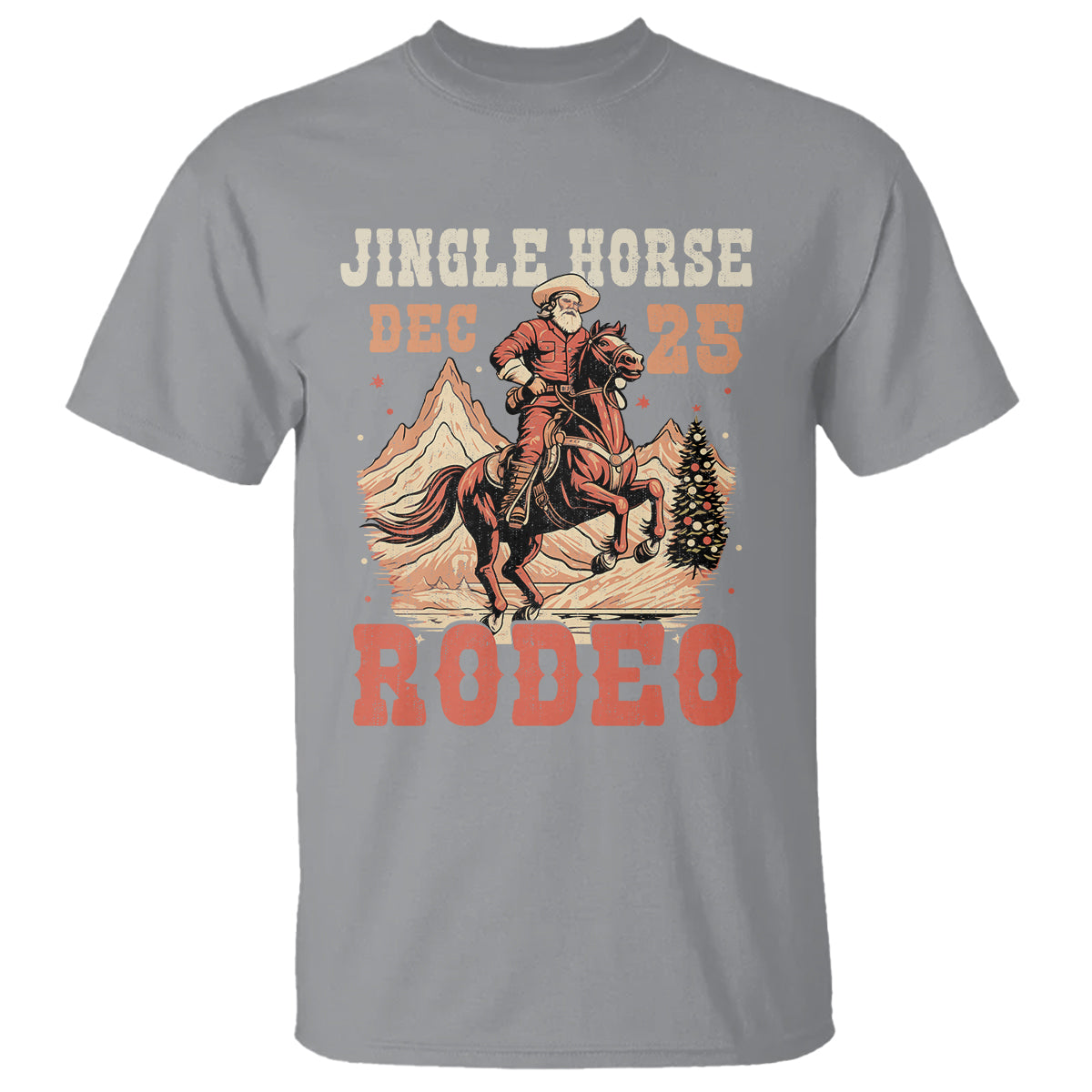 Vintage Jingle Horse Rodeo Funny Howdy Western Christmas T Shirt - Wonder Print Shop