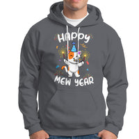 Happy Mew Year Funny Cat New Years Eve Party Firework Hoodie - Wonder Print Shop