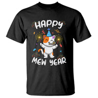 Happy Mew Year Funny Cat New Years Eve Party Firework T Shirt - Wonder Print Shop