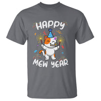 Happy Mew Year Funny Cat New Years Eve Party Firework T Shirt - Wonder Print Shop