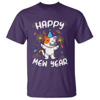 Happy Mew Year Funny Cat New Years Eve Party Firework T Shirt - Wonder Print Shop